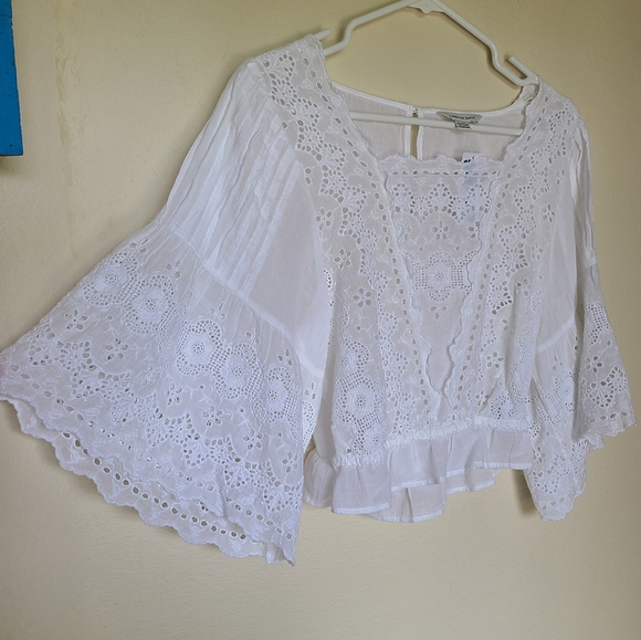 ☆NWT white boho top from American eagle☆ - Picture 1 of 6